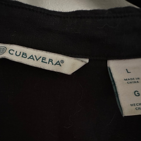 Black Line Button Up Tunic Shirt Long Sleeves Airy - Picture 3 of 4